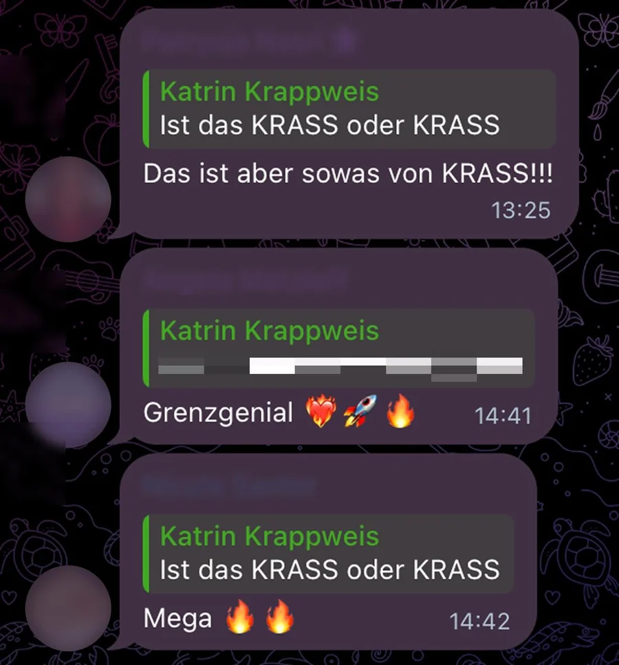 Nachricht einer Teilnehmerin