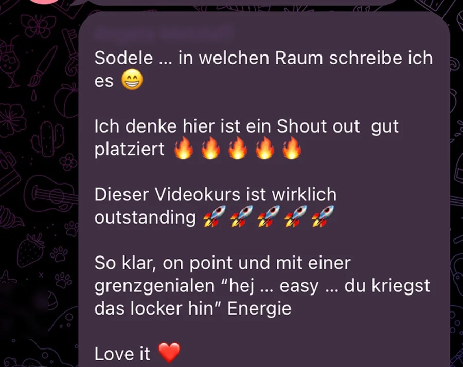 Nachricht einer Teilnehmerin