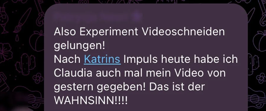 Nachricht einer Teilnehmerin