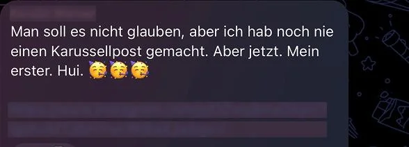 Nachricht einer Teilnehmerin