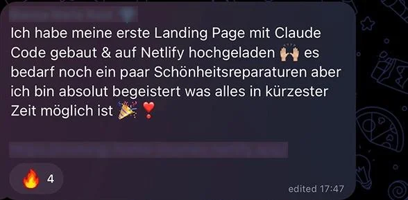 Nachricht einer Teilnehmerin
