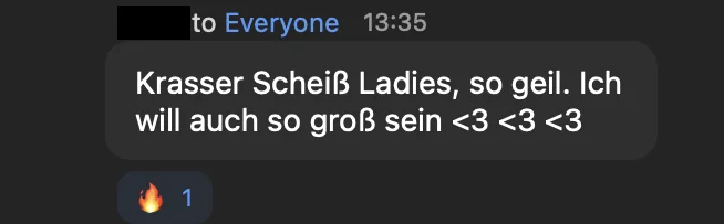Nachricht einer Teilnehmerin